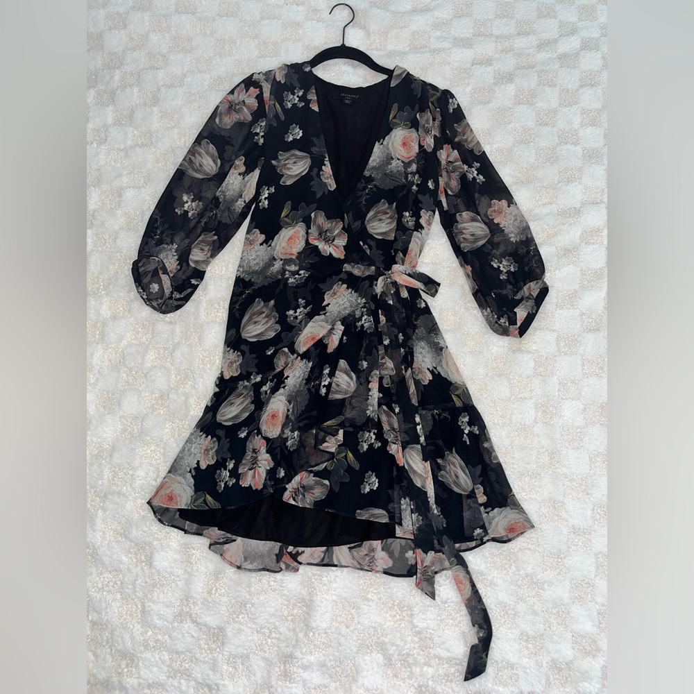 All Saints Floral Wrap Dress • Size Small